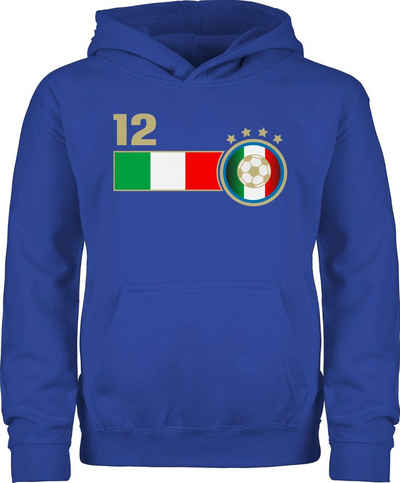 Shirtracer Hoodie »12. Mann Italien Mannschaft - Fussball EM 2024 Kinder - Kinder Premium Kapuzenpullover« kinder fussball - hoodie jungen