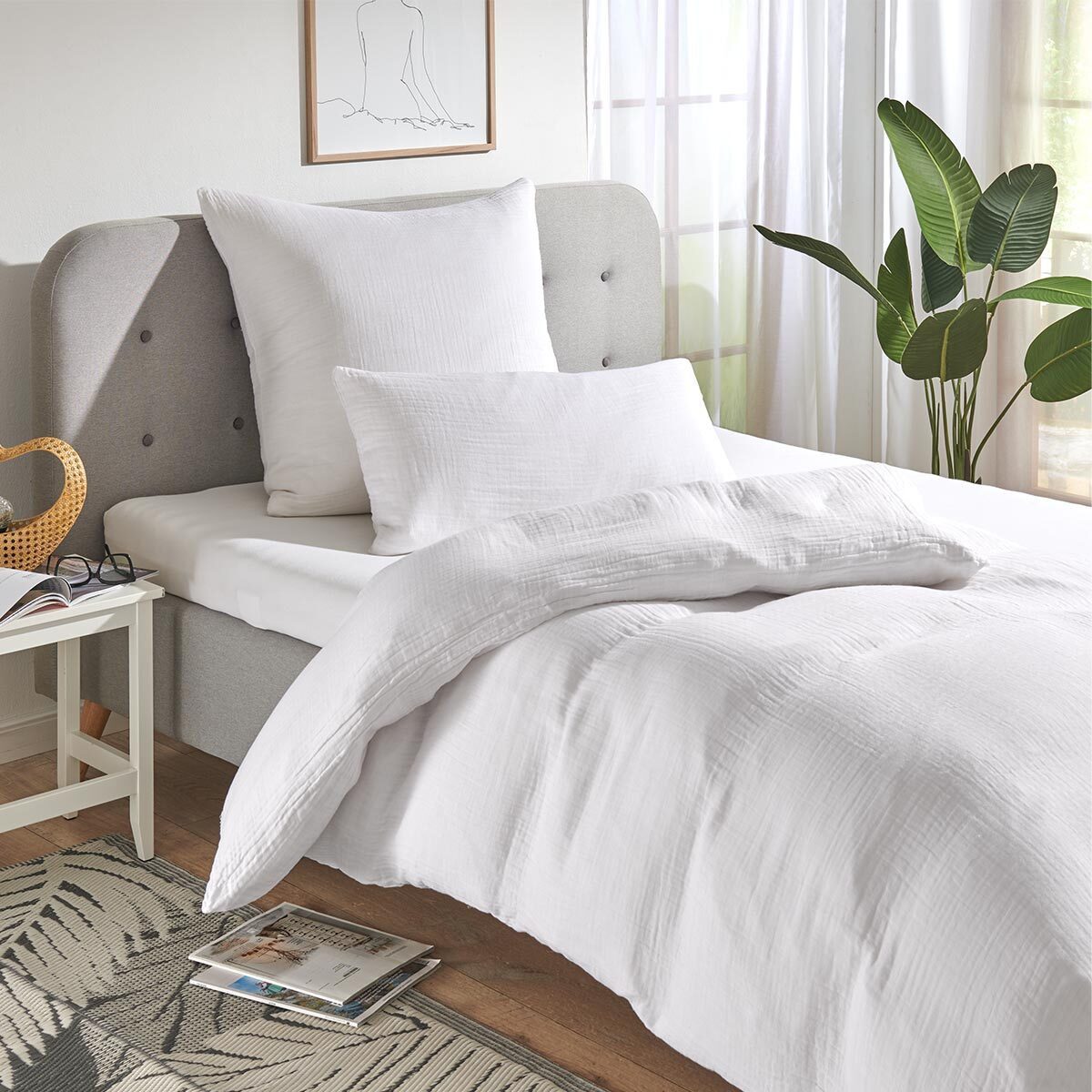 TRAUMSCHLAF Bettwäsche Delya Uni Musselin, Musselin, 3 teilig, luftig, leic günstig online kaufen