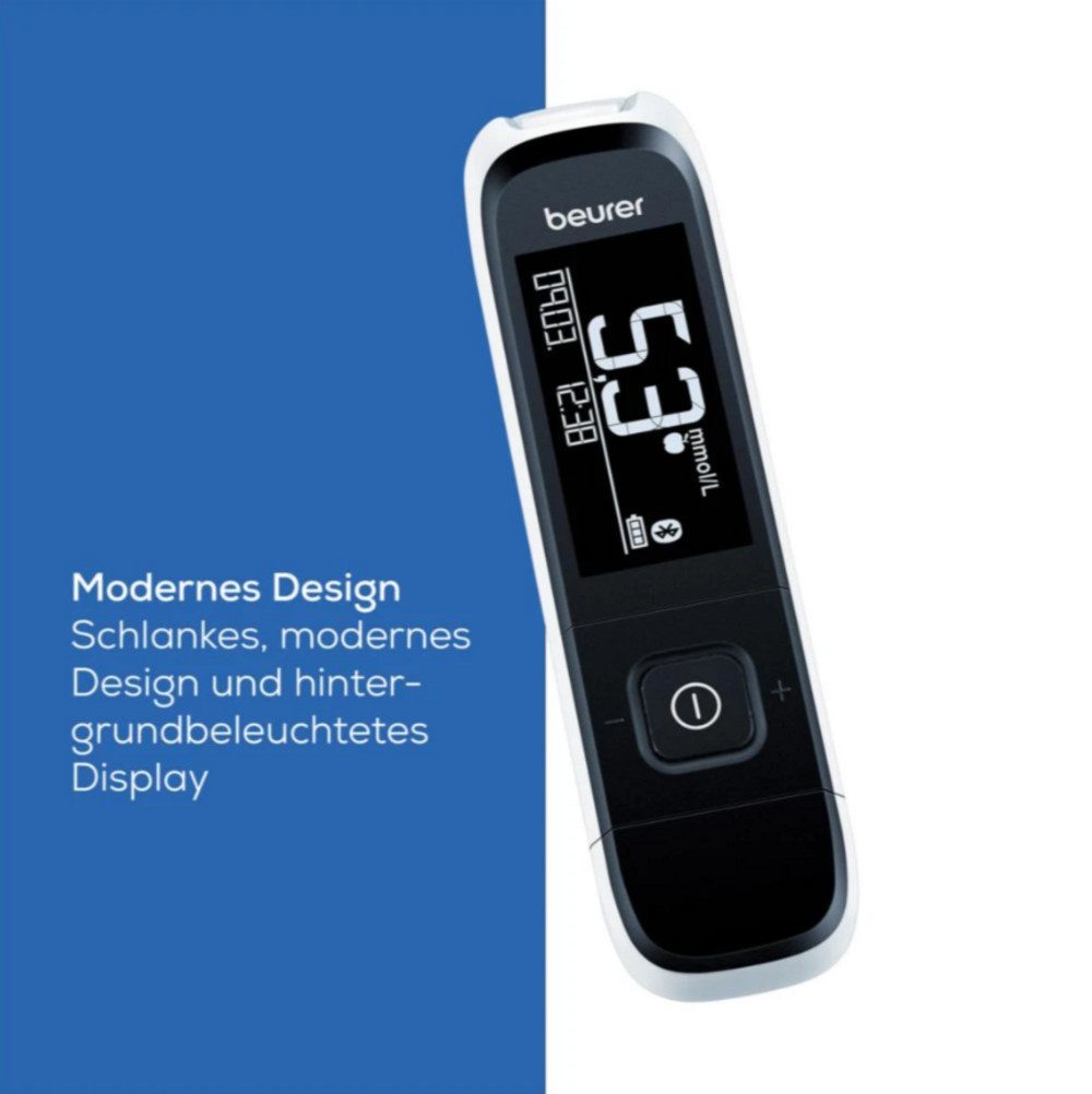 BEURER Blutzuckermessgerät GL 60 in mgdl oder mmol, Spar-Set, Diabetesmanagement, genaue Blutzuckermessung, beurer HealthManager Pro App