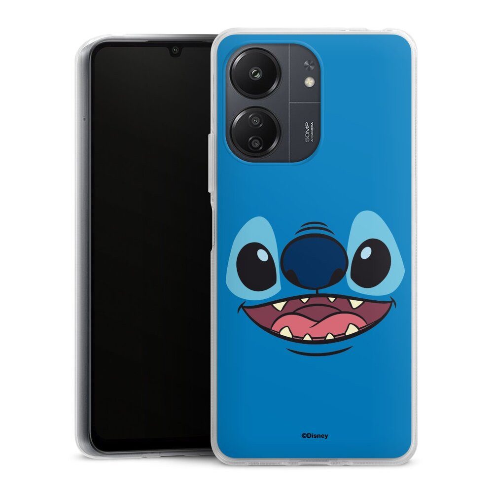 DeinDesign Handyhülle Lilo & Stitch Disney Offizielles Lizenzprodukt Stitch Closeup, Xiaomi Redmi 13C 4G Silikon Hülle Bumper Case Handy Schutzhülle