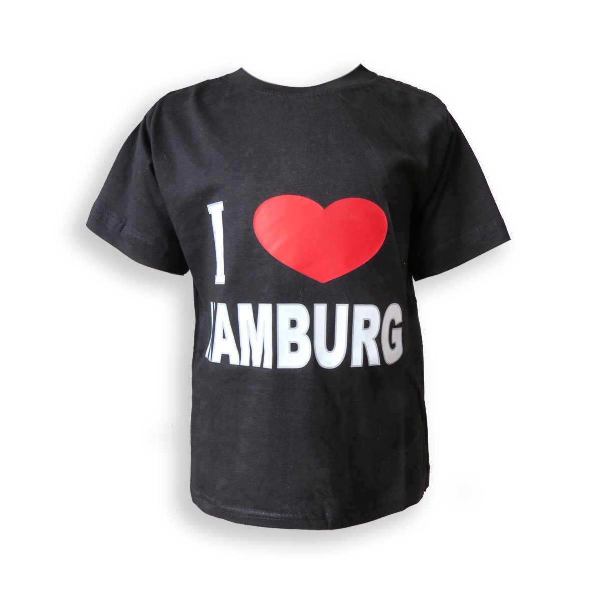 T-Shirt Sonia T-Shirt Baumwolle Love Kinder Hamburg" schwarz Originelli Wappen "I