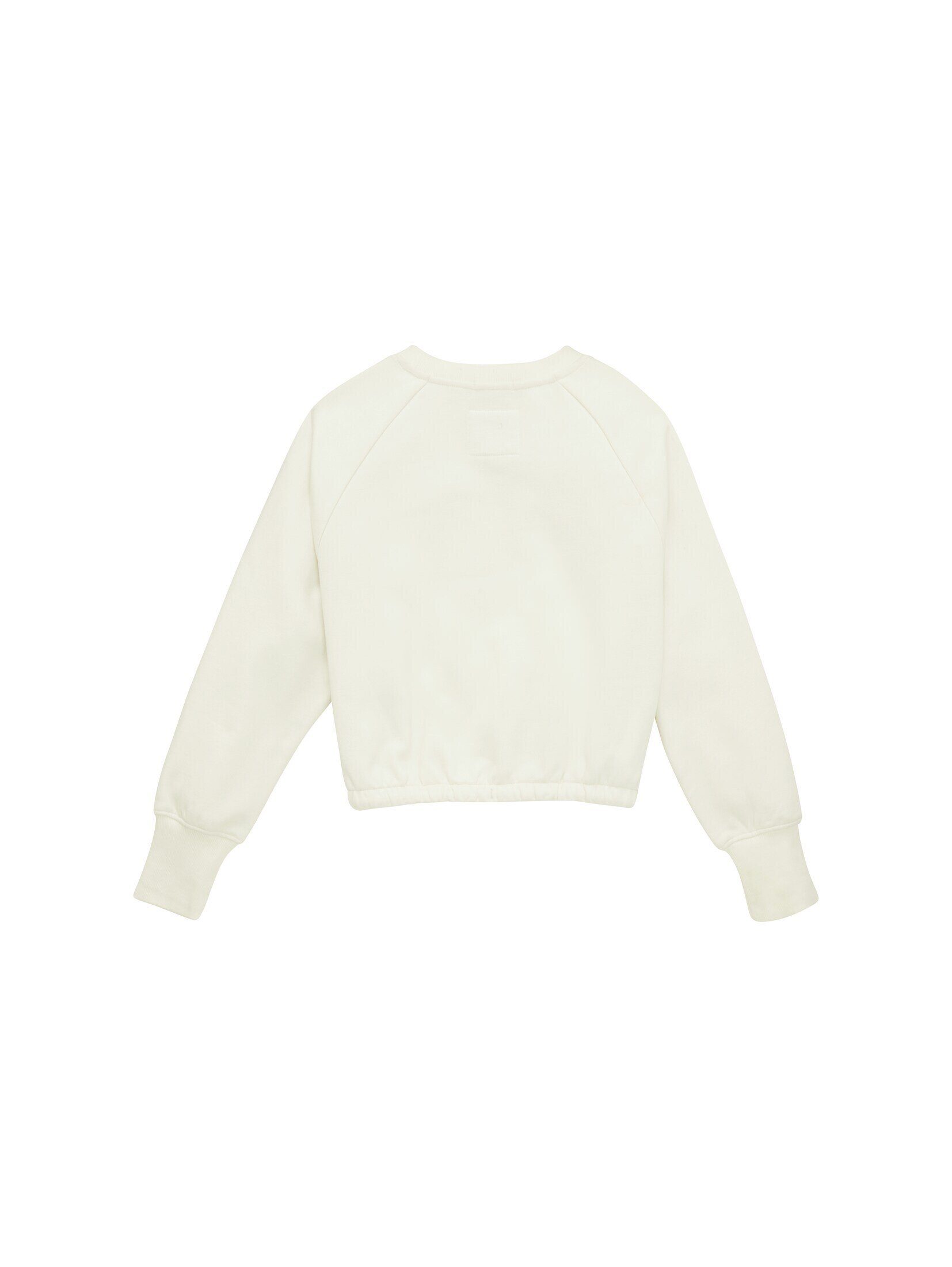 TOM TAILOR Sweatjacke Cropped Wool White Sweatshirt