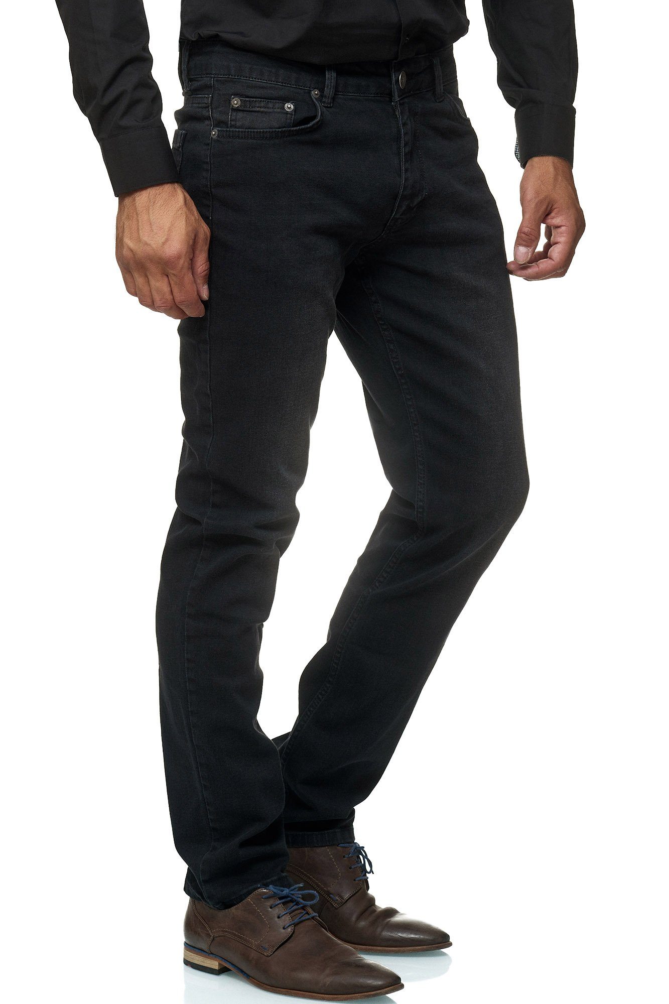 Herren 5-Pocket 06-Schwarz Straight Regular-fit-Jeans 305 Design JEEL Cut Jeans