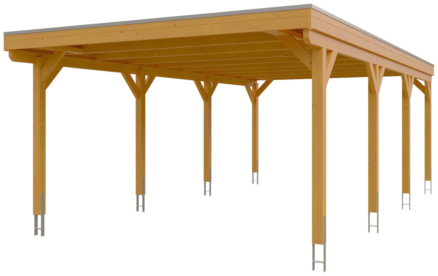 Einzelcarport Skanholz cm, BxT: mit Aluminiumdach Einfahrtshöhe, 395 427x796 cm Grunewald,