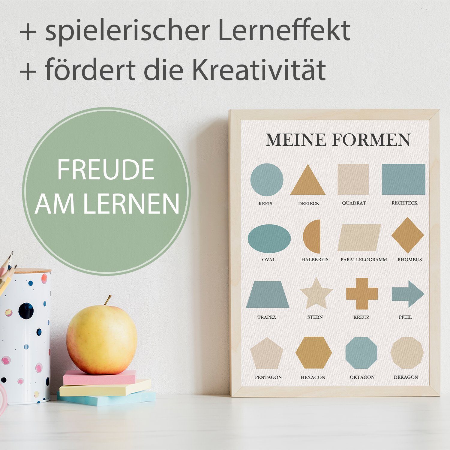Tigerlino Poster Kinderposter Geometrie Formen Lernposter günstig online kaufen