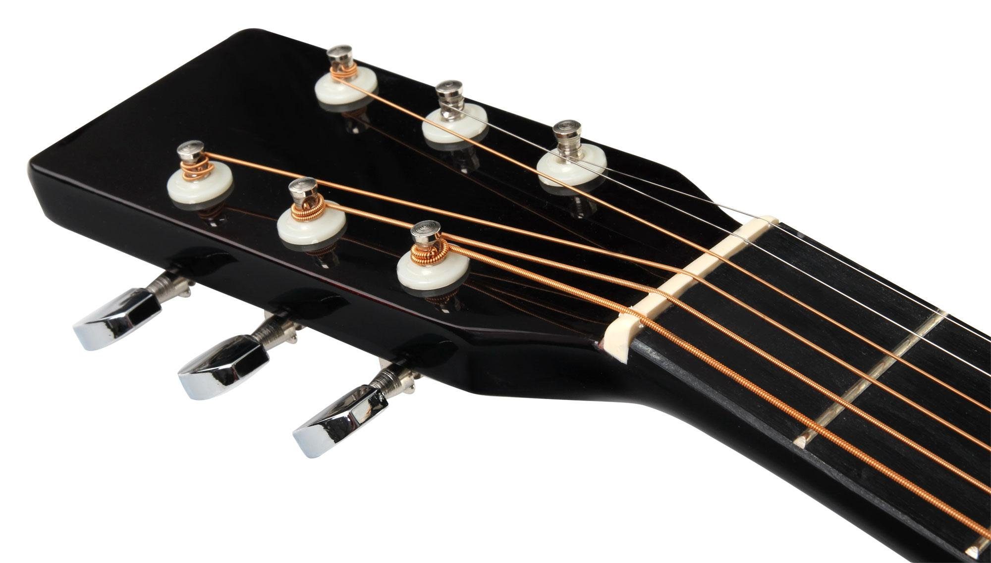 Classic Cantabile Westerngitarre WS-10 Akustikgitarre für Anfänger & Fortgeschrittene, Dreadnought, Acoustic Guitar - Decke, Boden, Zargen: Linde laminiert