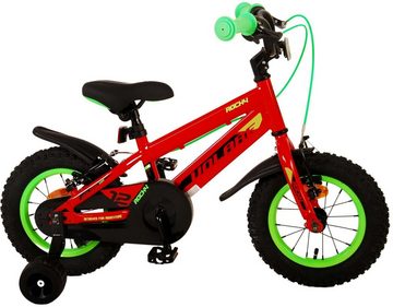 TPFSports Kinderfahrrad Volare Rocky 12 Zoll mit 2x Handbremse, 1 Gang, (Jungs Fahrrad - Rutschfeste Sicherheitsgriffe), Kinder Fahrrad 12 Zoll mit Stützräder und Klingel - Rot