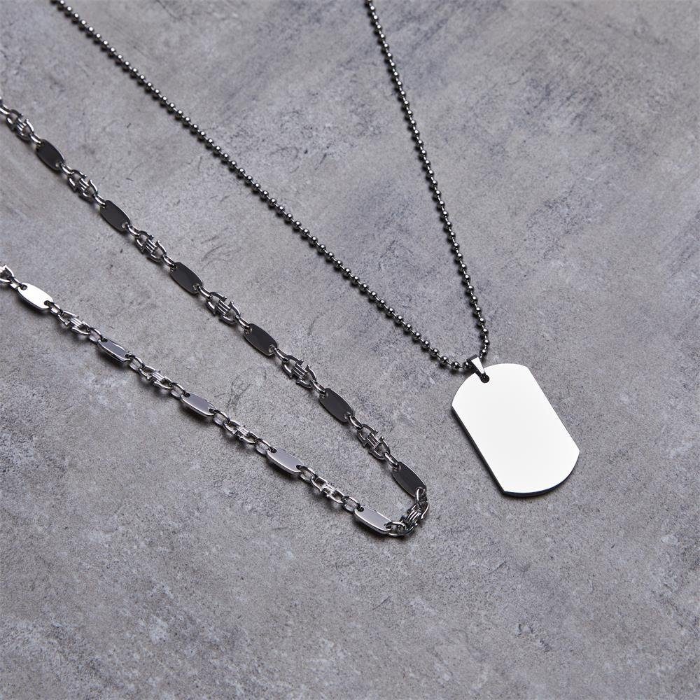 Unique Kettenanhänger Kugelkette mit Dog-Tag Anhänger P5047