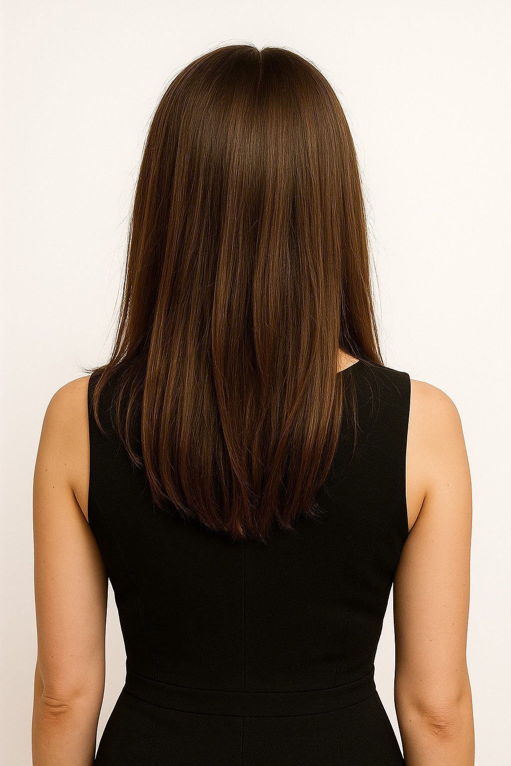NOGI Echthaarperücke NOGI Luxe Flow, Mittellanger Sleek-Schnitt, 35-40 cm, echtes Haar, Monofilament