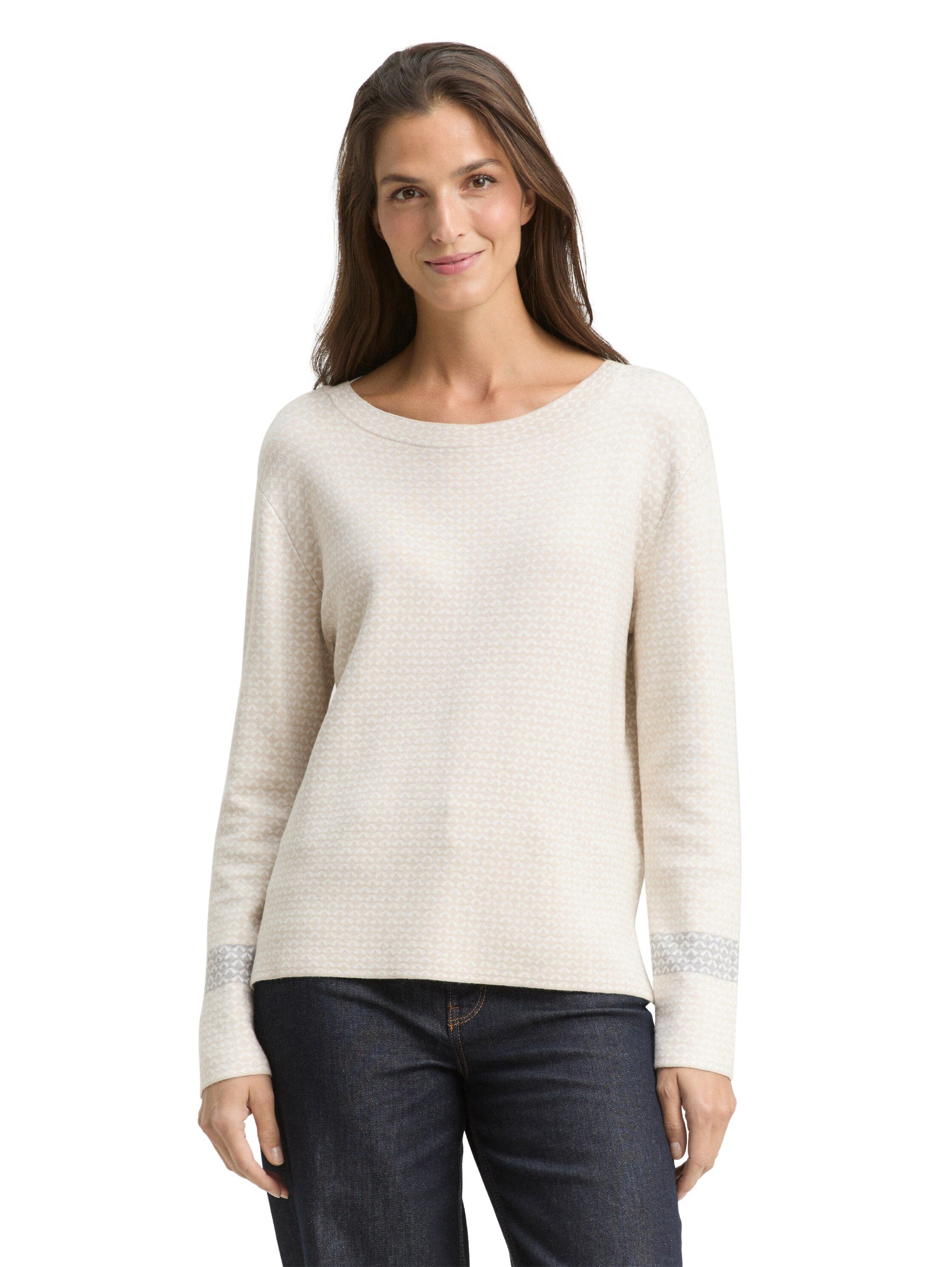 TOM TAILOR Strickpullover mit All-Over Print günstig online kaufen