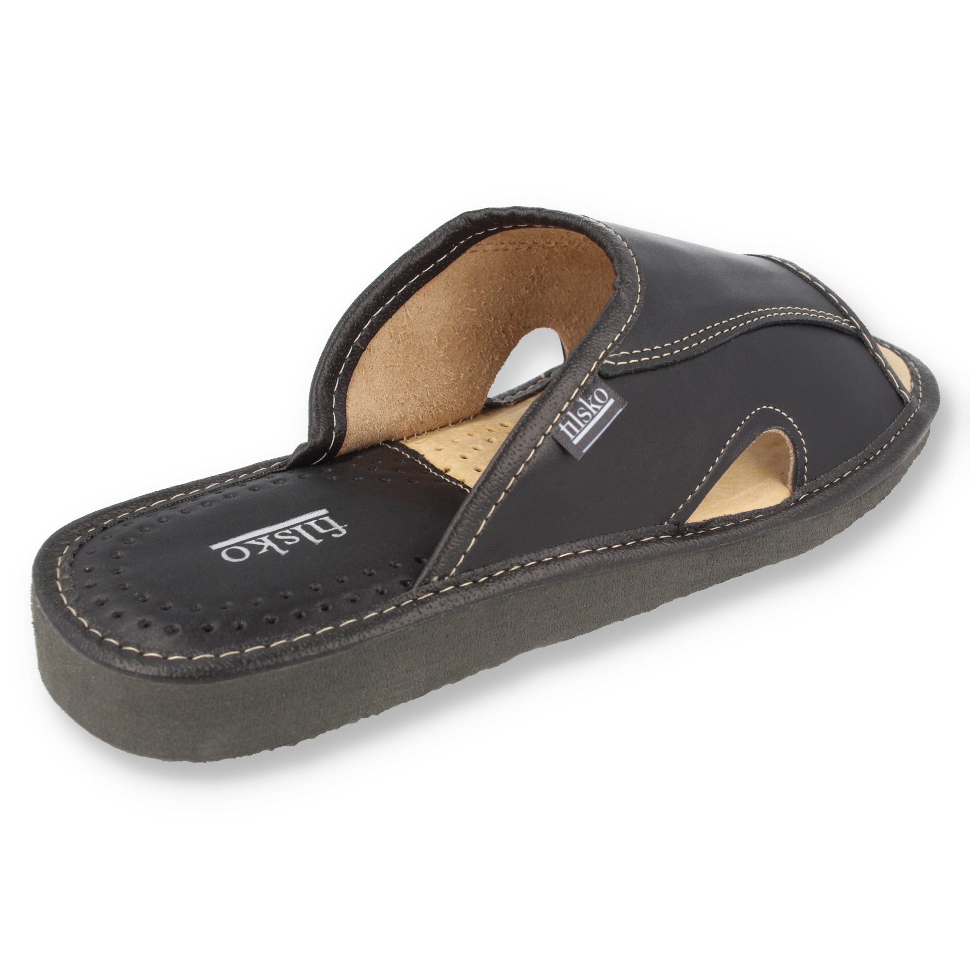 filsko Bleik offene Leder Herren Hausschuh Premium EVA-Sohle – Bild 5 von 5
