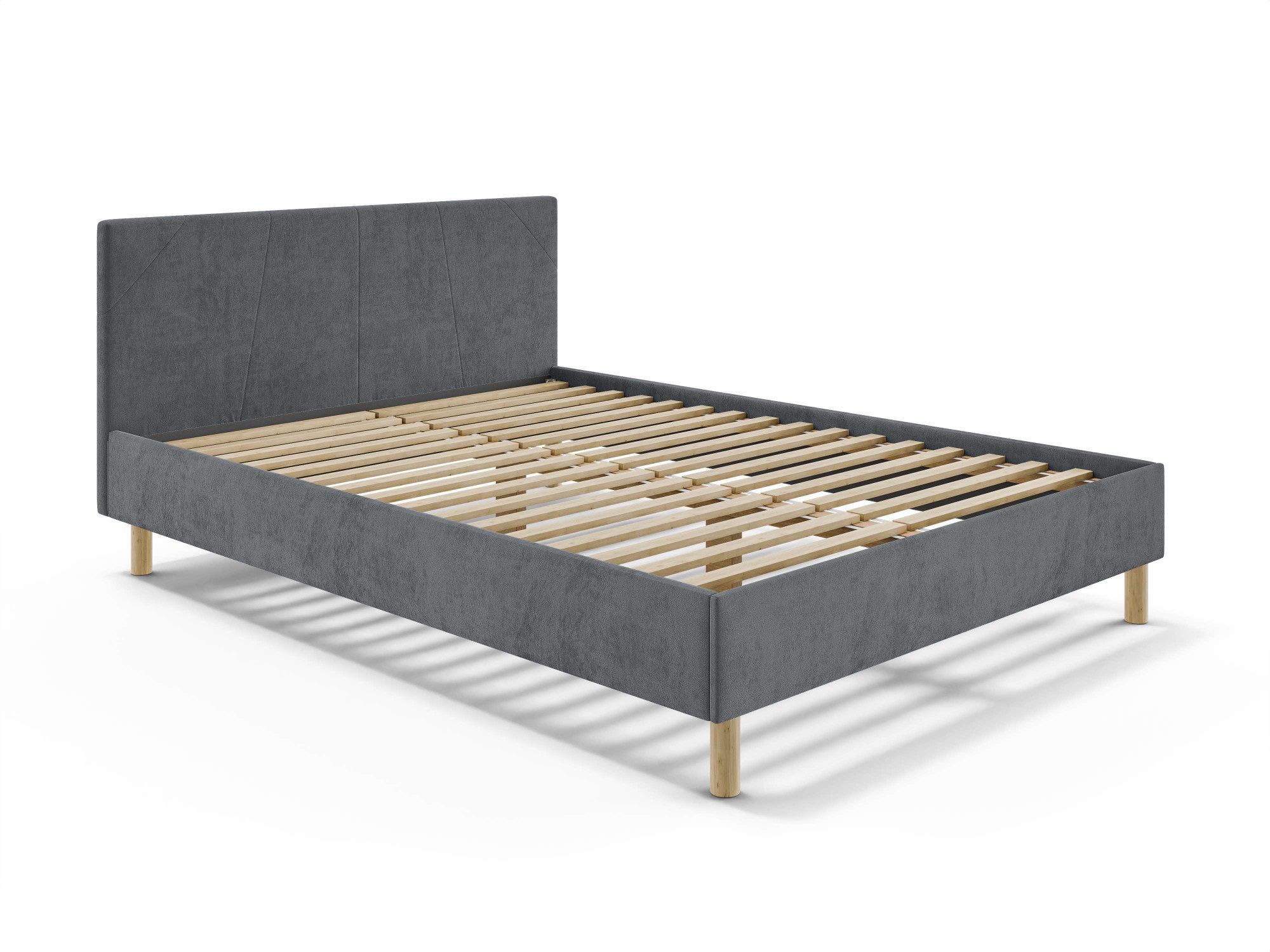 Home affaire Collection Polsterbett Albybyn, Bettgestell mit Kopfteil und Lattenrost, in 2 Breiten, ohne Bettkasten und Matratze, in 2 Breiten- 140 und 160 cm