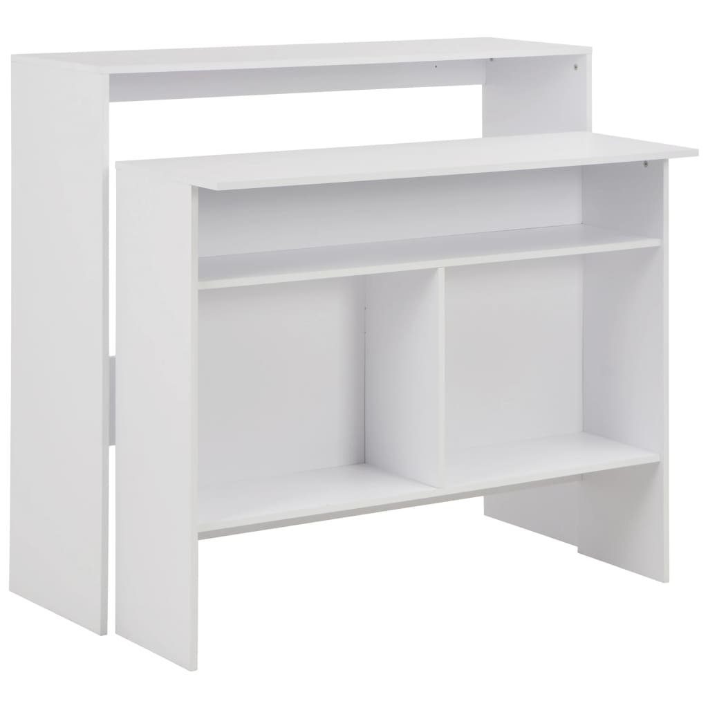 vidaXL Esstisch Bartisch mit 2 Tischplatten Weiß 130x40x120 cm (1-St) Weiß | Weiß