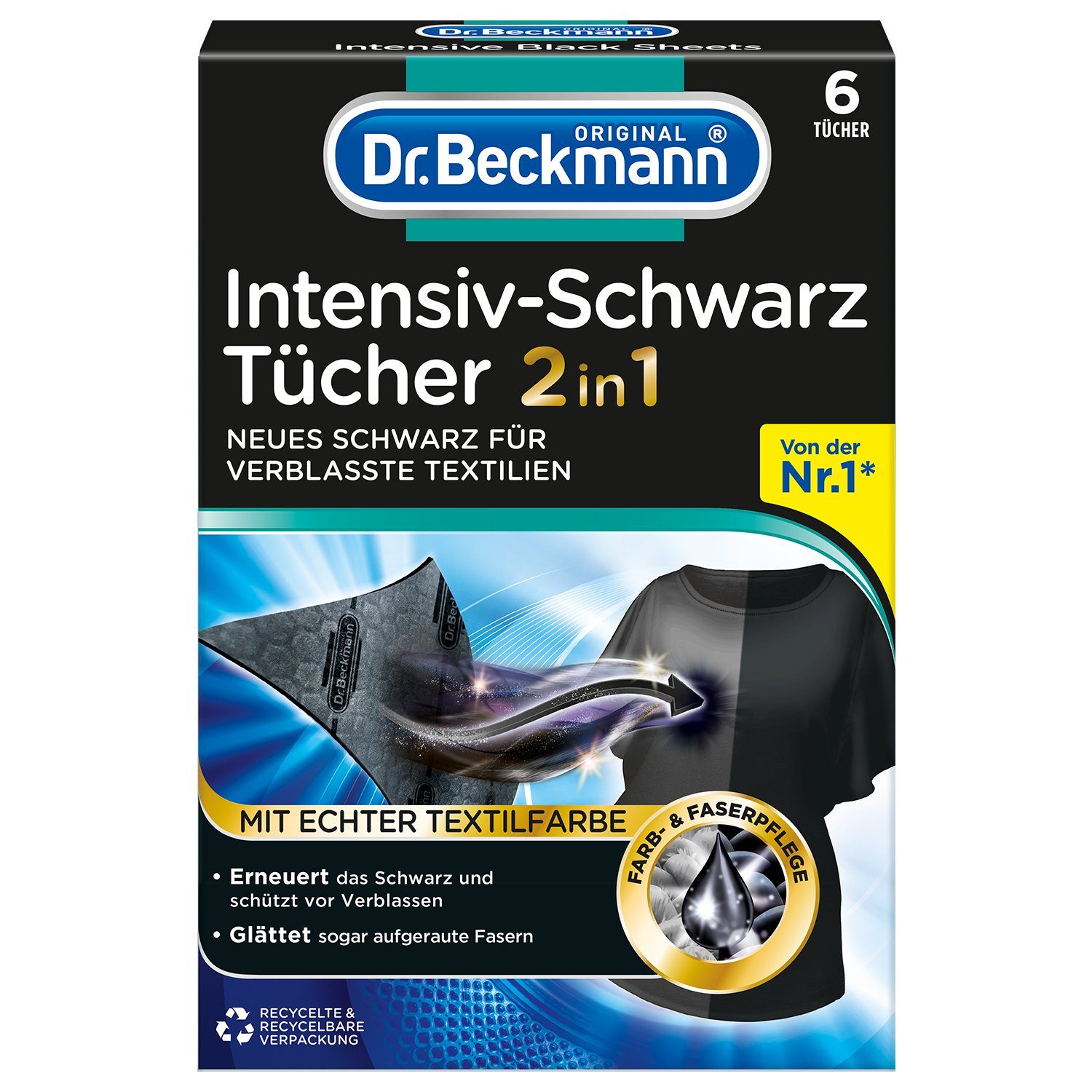 Dr. Beckmann Intensiv-Schwarz Tücher, Für intensives schwarz, 6 Tücher Fleckentferner (1-St)
