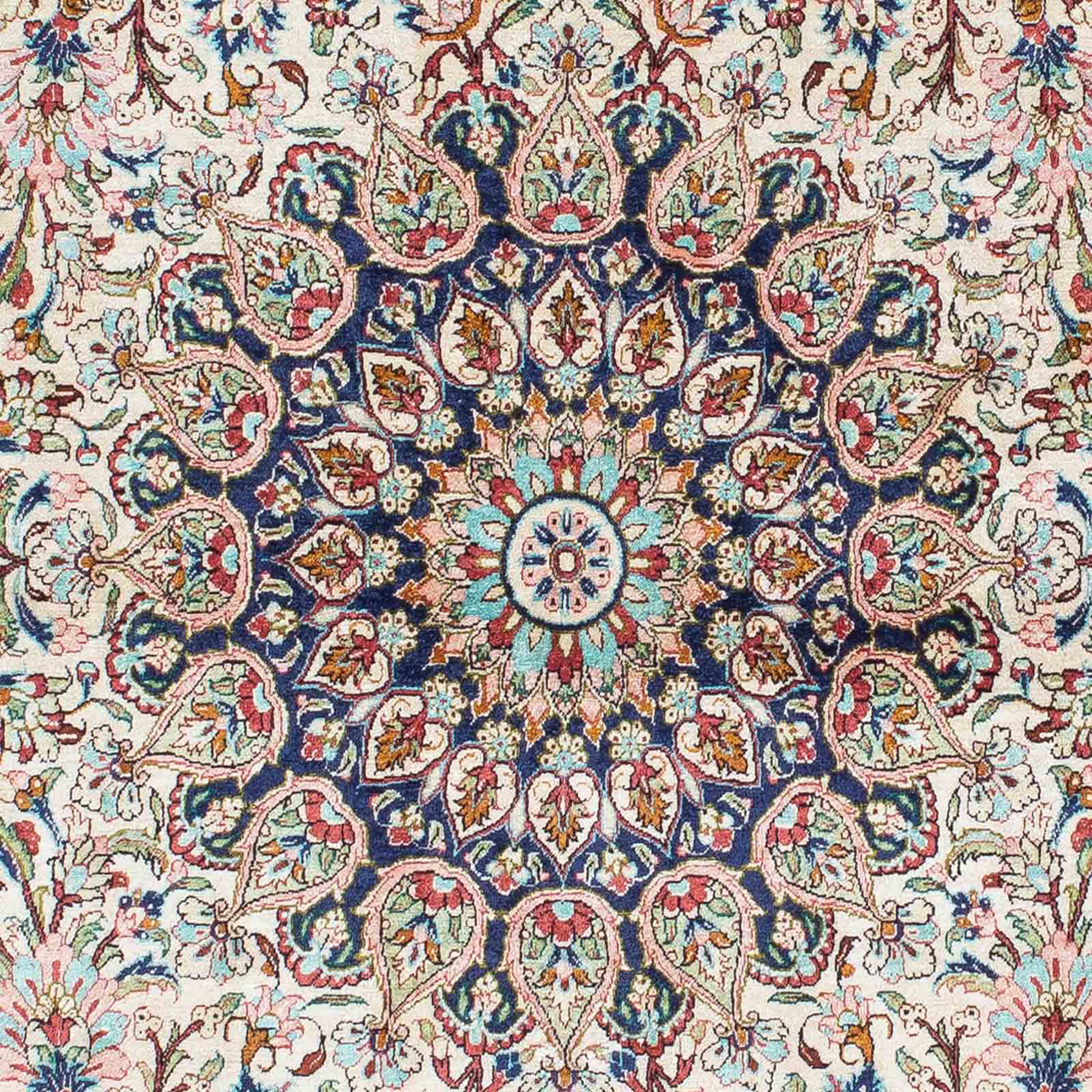 Orientteppich Perser - morgenland, mit cm Zertifikat 155 - Einzelstück Handgeknüpft, mm, rechteckig, 10 beige, 104 Ghom - x Wohnzimmer, Höhe