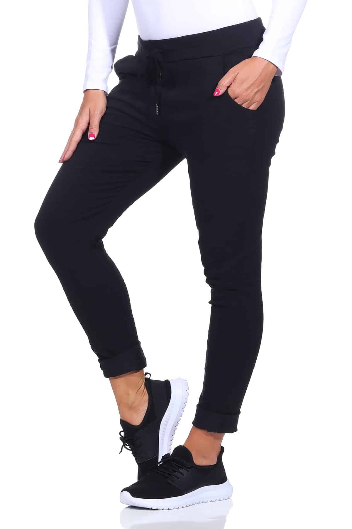OriginalYou Schlupfhose Damen Freizeithose mit Stretch Schlupfhose Knitterlook Chino Pants in Größe 36-48 erhältlich, moderner Knitterlook, elastischer Bund