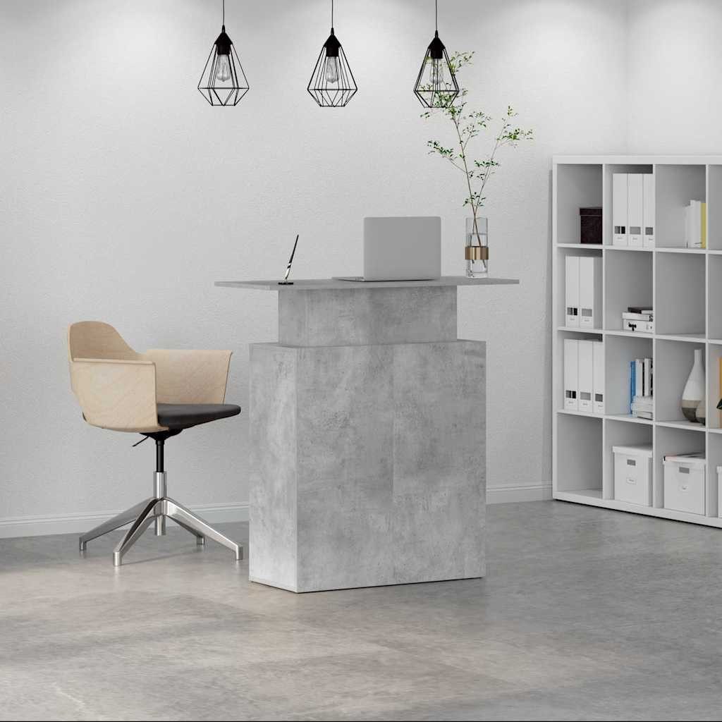 vidaXL Schreibtisch Empfangstheke Betongrau 100x40x104 cm Holzwerkstoff
