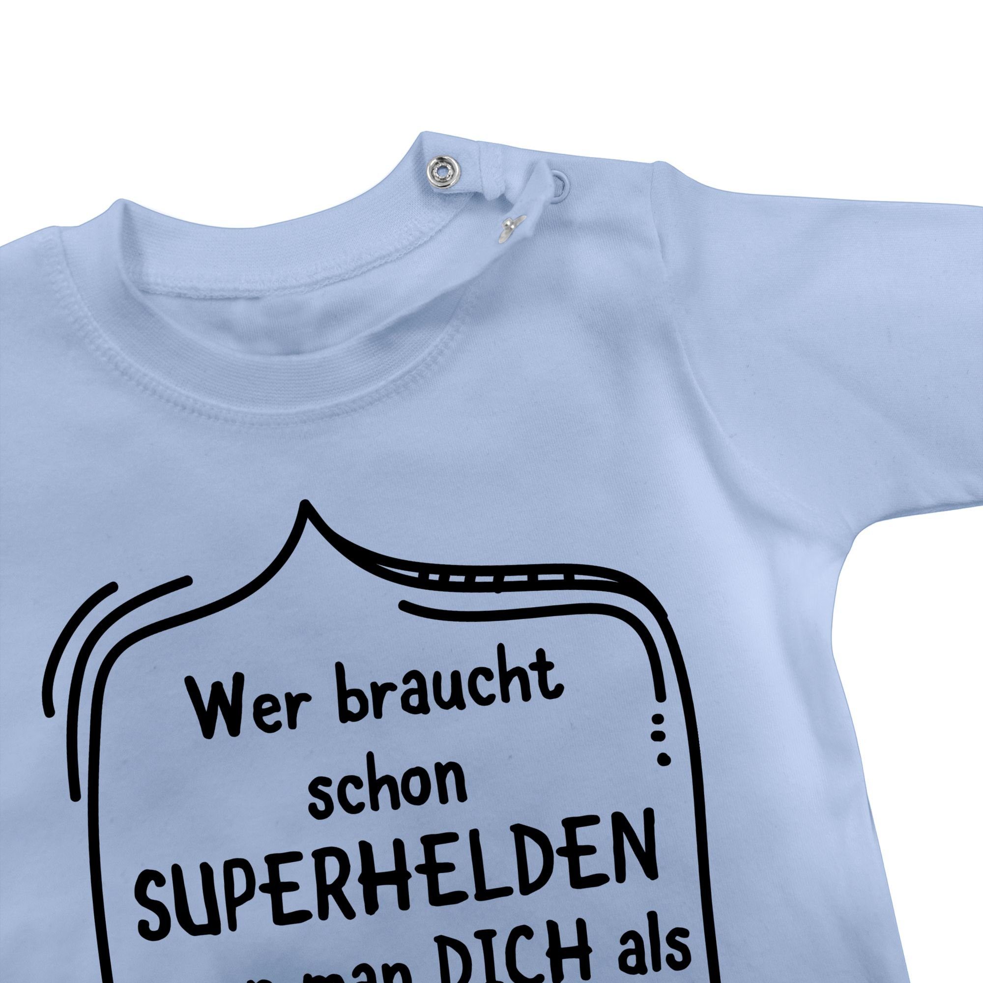 2 dich Superhelden man hat schon Baby Shirtracer T-Shirt als Wer Vatertag Babyblau braucht wenn Papa Geschenk