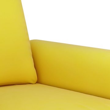 vidaXL Sofa 2-tlg. Sofagarnitur mit Kissen Gelb Samt