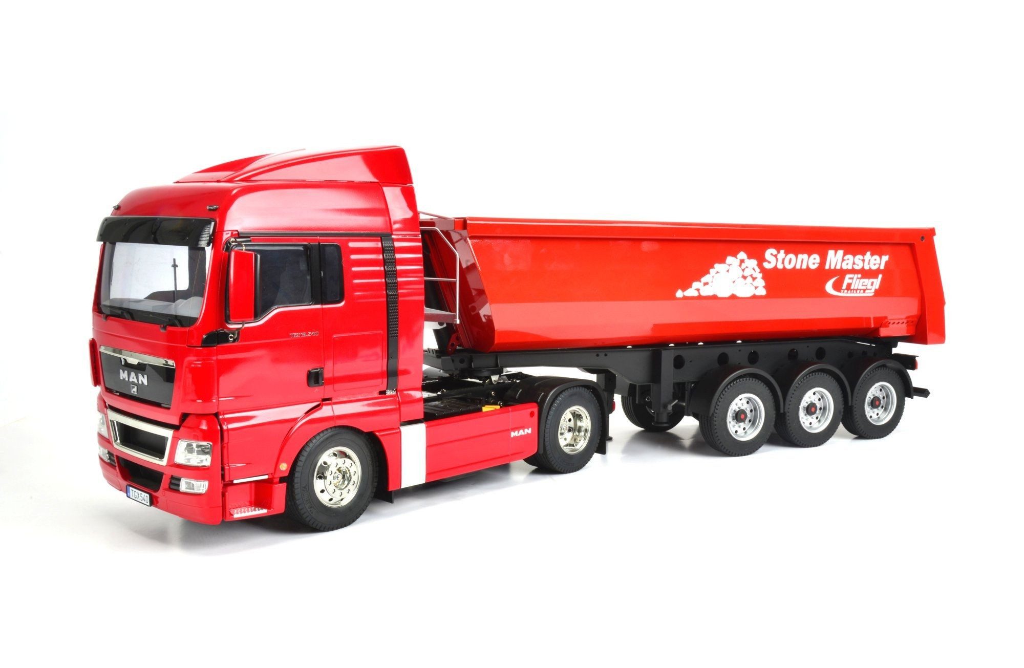 CARSON Carson 1:14 Truck Line LKW - Truck 3-Achs Muldenkipper Fliegl Stone Ma RC-Ladegerät