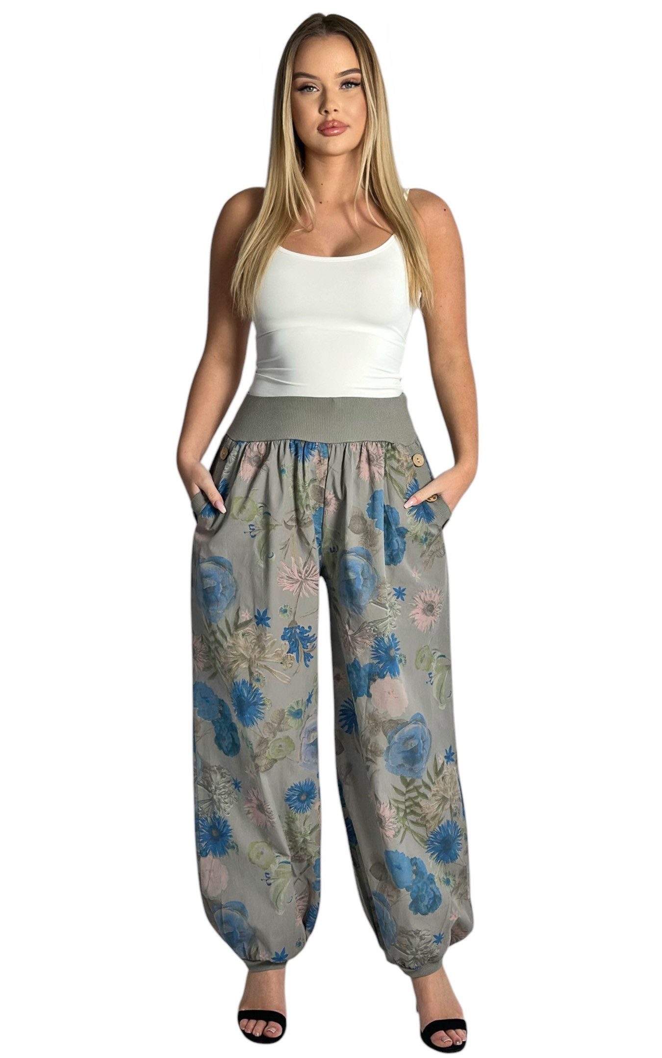 Mississhop Haremshose Baumwollhose Damenhose Aladinhose Blumenprint günstig online kaufen