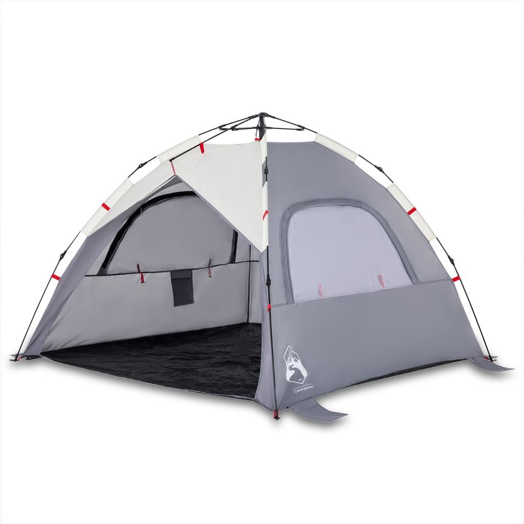 Strandmuschel Strandmuschel Strandzelt Sonnenschutz 3 Personen Grau Quick Release Wa