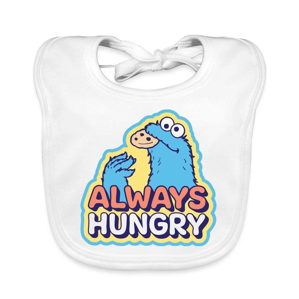 Spreadshirt Слюнявчики Sesamstraße Krümelmonster Design Always Hungry Baby Bio-Lätzchen, (1-St)