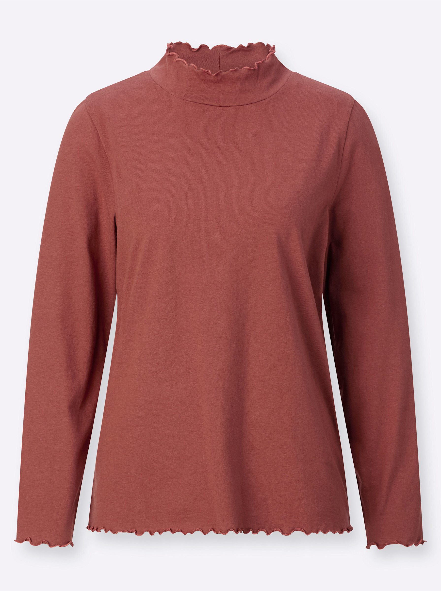 T-Shirt Stehkragen-Shirt Langarm