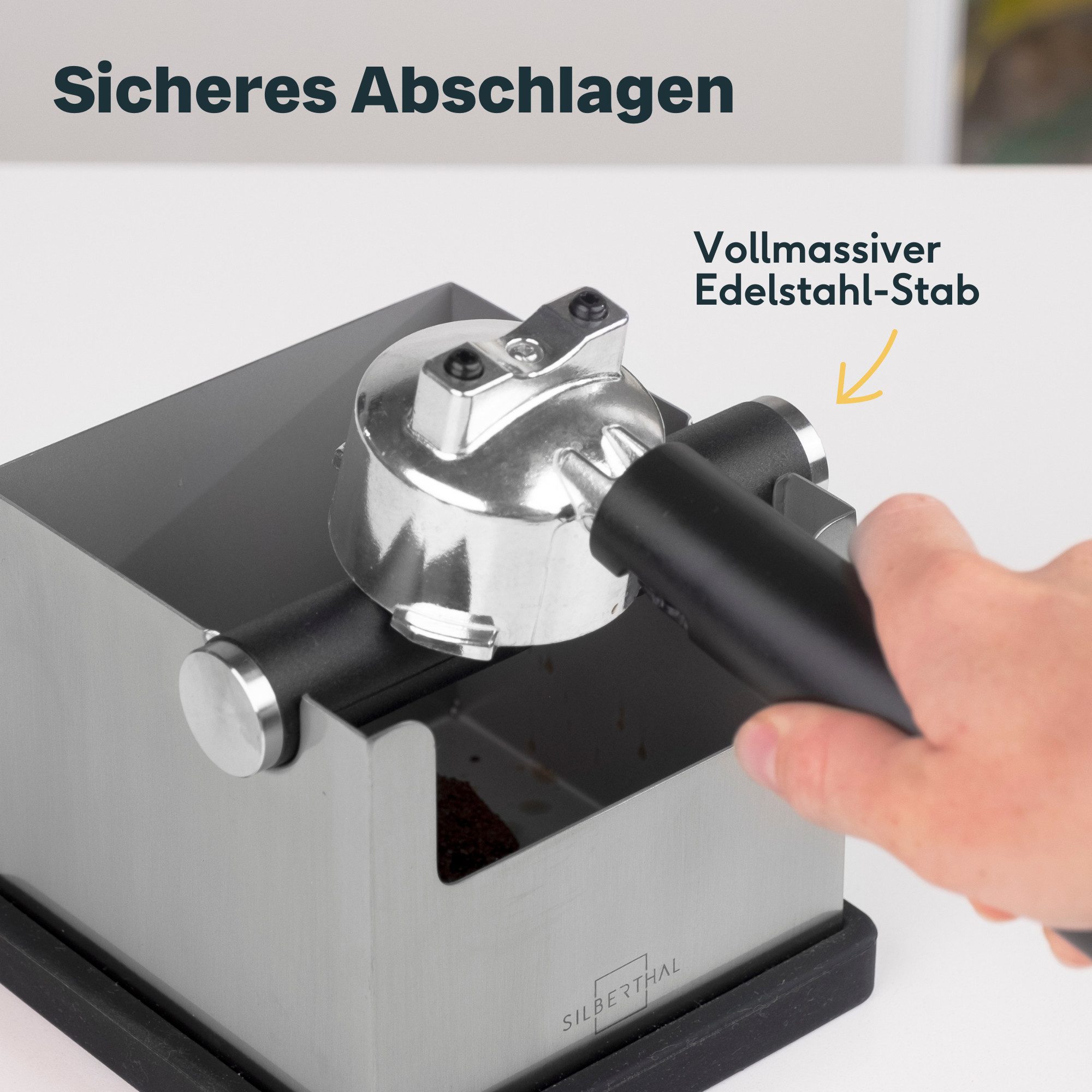 SILBERTHAL Ausklopfbehälter Knockbox Edelstahl für Siebträger, für bis zu 10 Puks – Bild 2 von 5