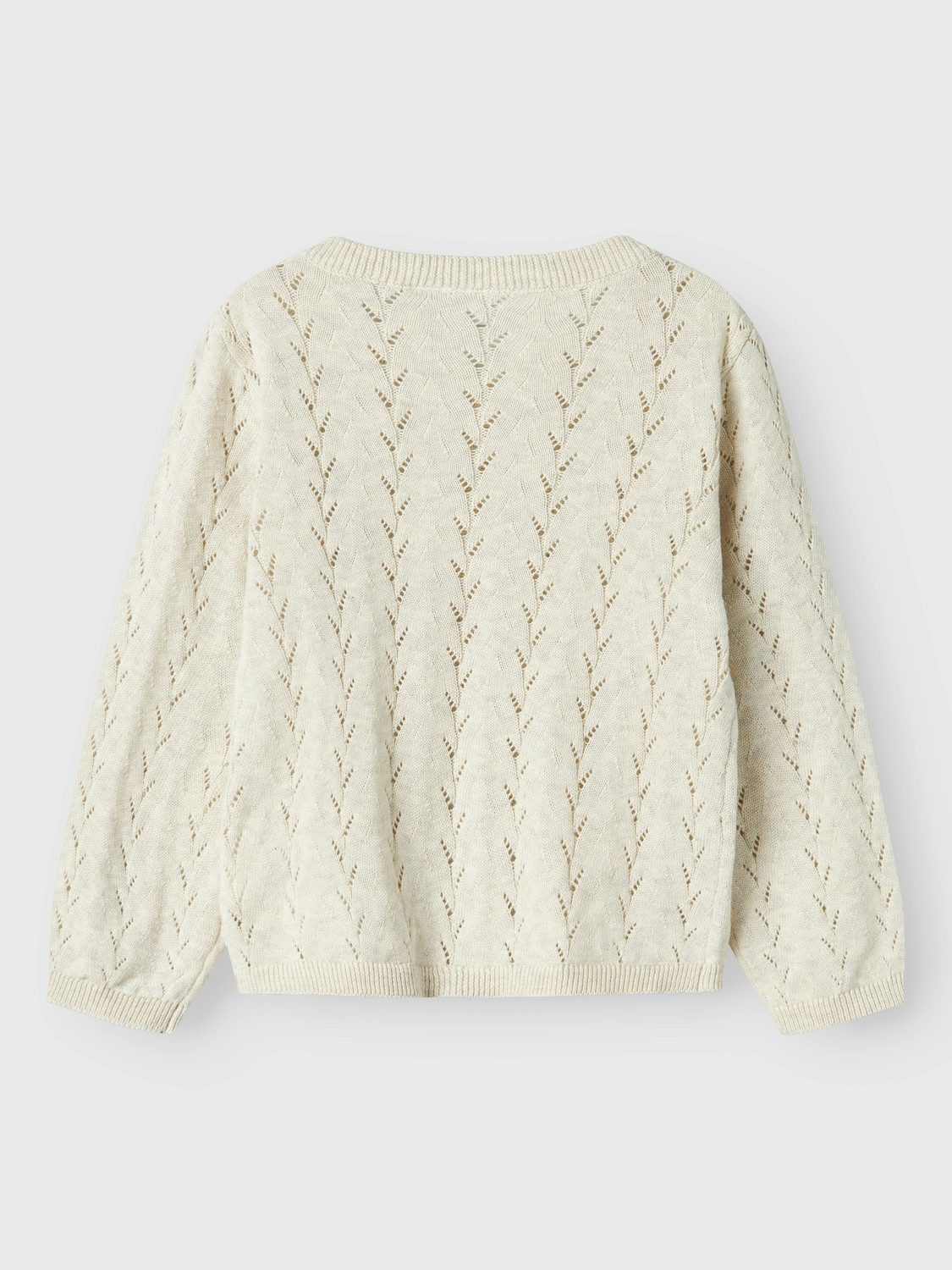 Name It Strickjacke NMFBANNI für Mädchen mit Ajour-Strick und Rippbündchen unifarben, casual, regular fit, Baumwolle, Rundhals