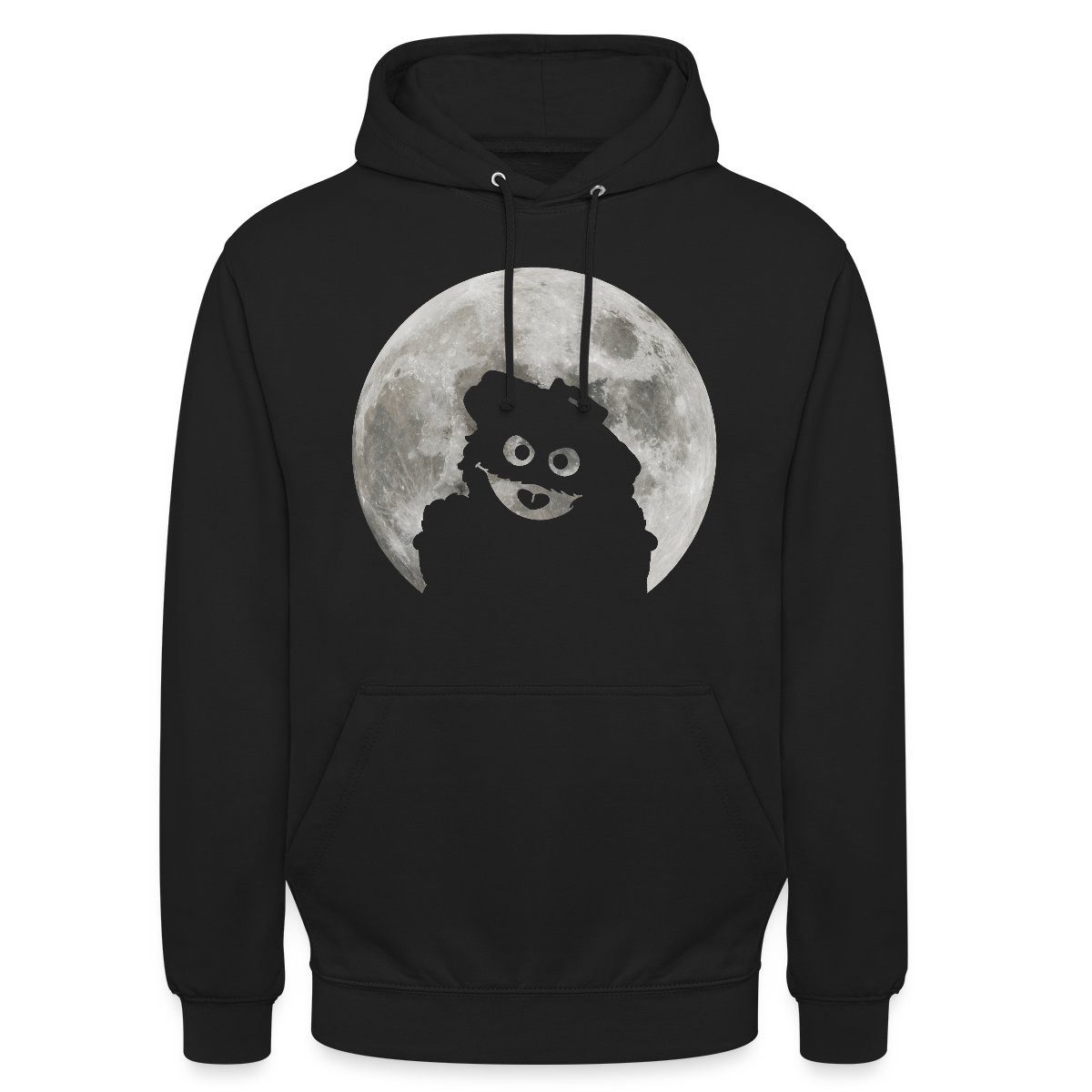 Spreadshirt Hoodie Sesamstraße Oskar In Einer Vollmondnacht Unisex Hoodie (1-tlg) Unisex-Schnitt: Sitzt bei Männern körpernah, bei Frauen weit