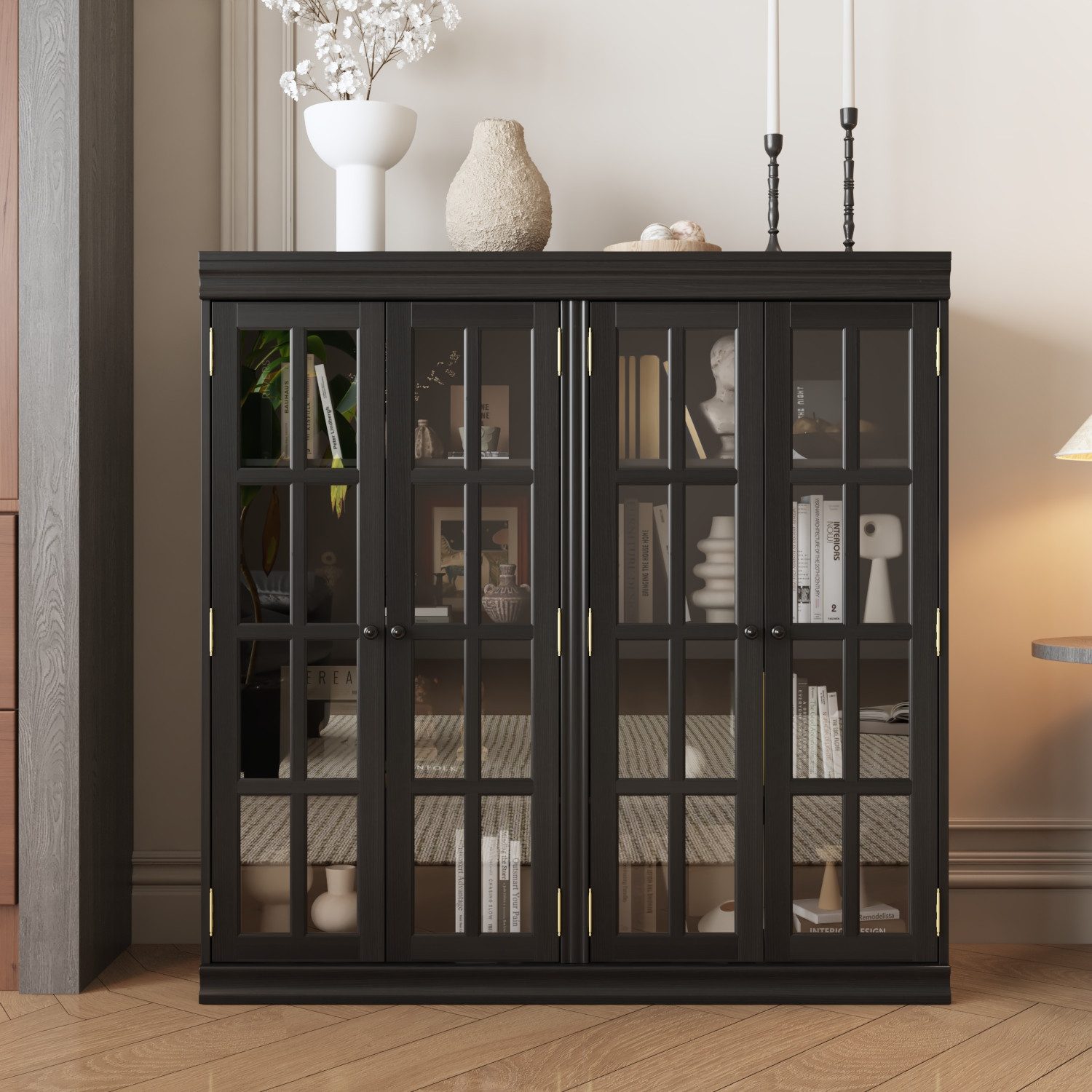FUFU&GAGA Sideboard Schwarzer 2-türiger Schuhschrank mit günstig online kaufen