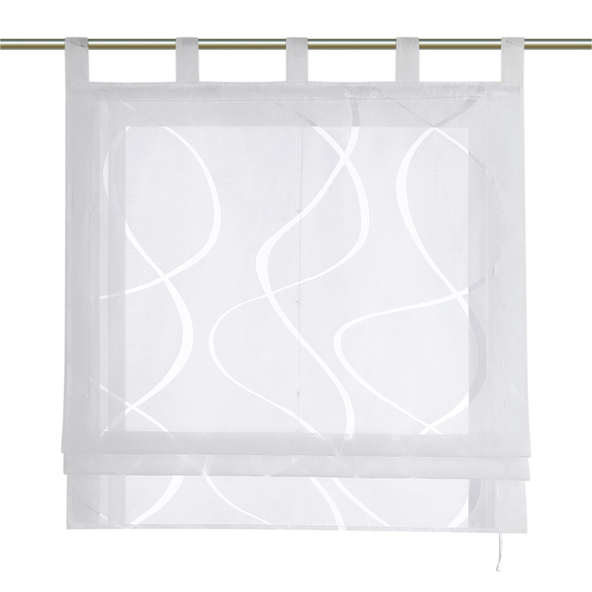 Joyswahl Raffrollo, mit Schlaufen, Küche Bändchenrollo Modern mit Wellen Mu günstig online kaufen