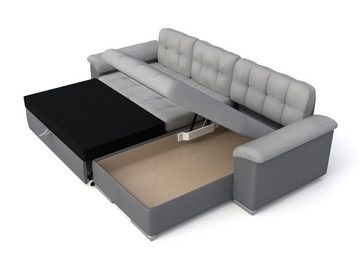 MIRJAN24 Ecksofa Diana Cord, mit Bettkasten und Schlaffunktion, Polsterecke Sofa, Farbauswahl Couchgarnitur