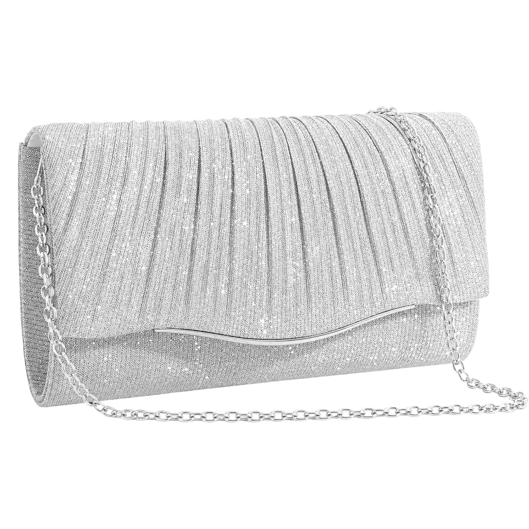 Keyura Abendtasche Damen Clutch Abendtasche Elegant mit Abnehmbarer Kette (Umschlagtasche Handtasche, für Hochzeit, Party, Ball, Braut, Cocktail), Festliche Umhängetasche