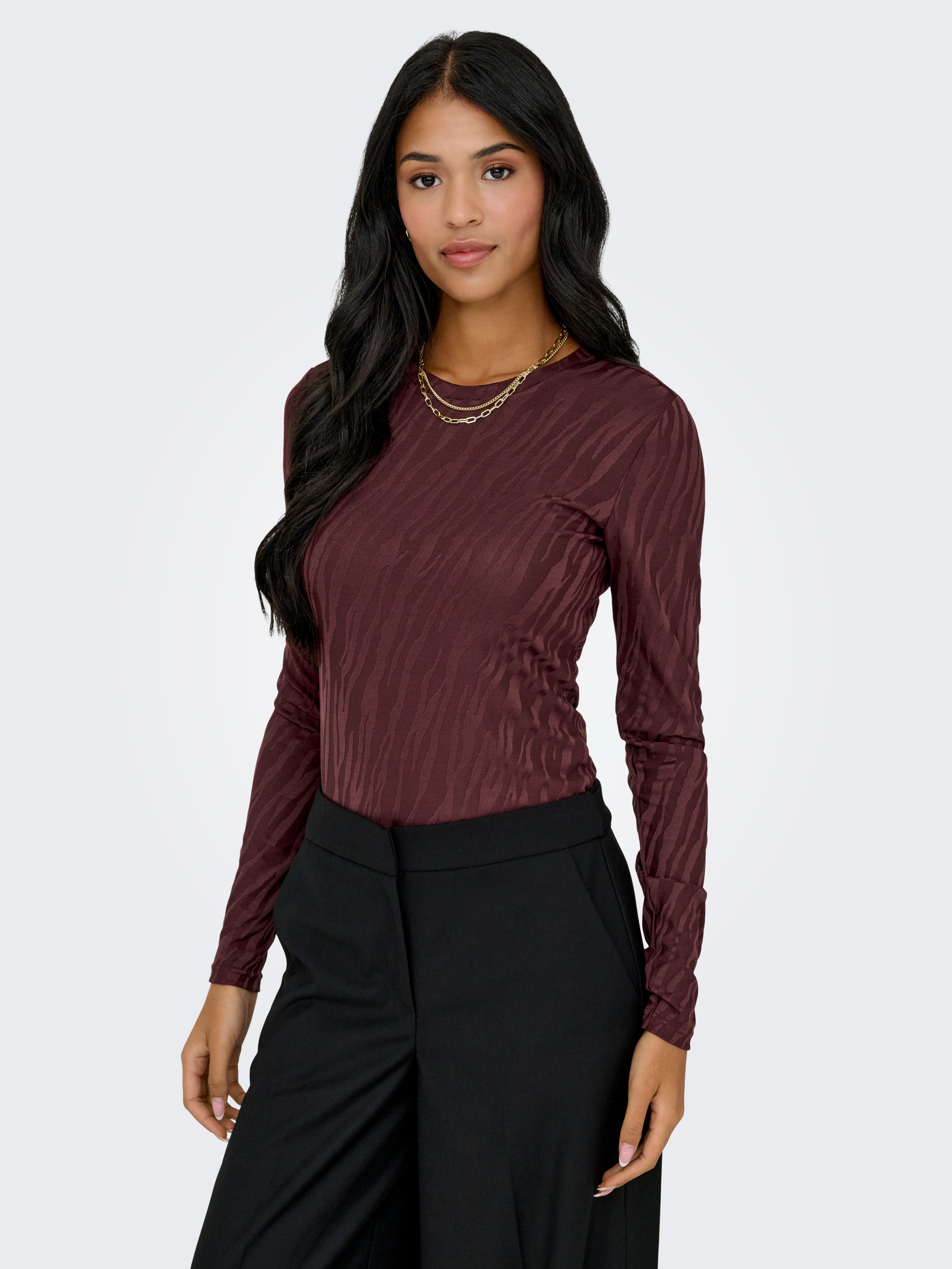 ONLY Langarmshirt ONLZELE L/S ROUNDNECK TOP günstig online kaufen