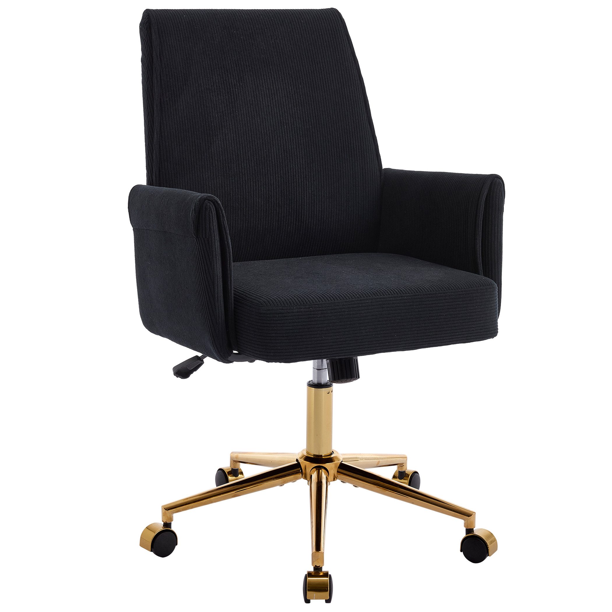 SeedWave Bürostuhl Ergonomisch Cord Drehstuhl mit Wippfunktion, Memory-Schaum Sitzkissen, Höhenverstellbarer Schreibtischstuhl für Büro und Home Office
