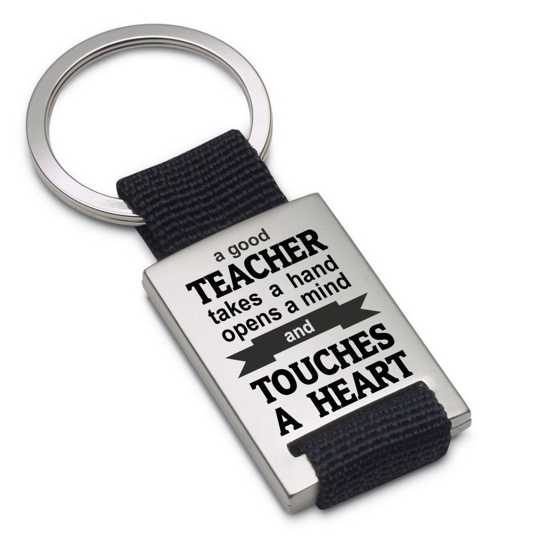 Lieblingsmensch Schlüsselanhänger A good teacher takes a hand - ein tolles Geschenk & Glücksbringer (Schlüsselanhänger mit Gravur, inklusive Schlüsselring), Robuste und filigrane Lasergravur