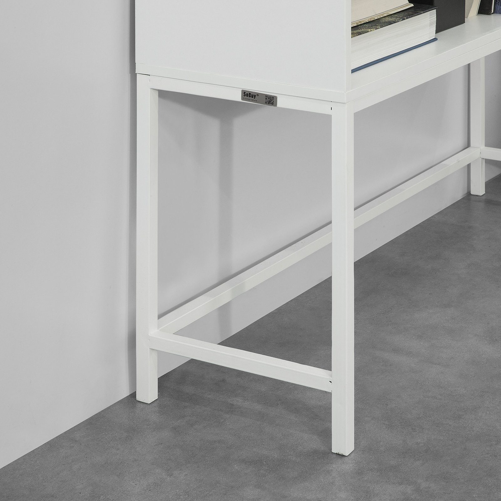 Konsolentisch Beistelltisch Sideboard mit Schubladen Weiß FSB20, Fach und SoBuy Flurtisch