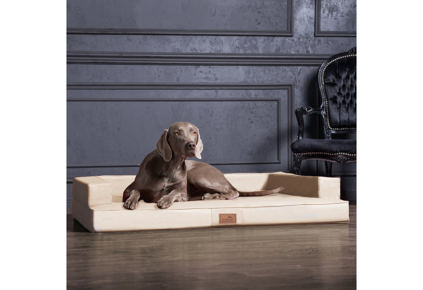 Thumbnail - tierlando® Tierbett Orthopädisches Design Hundesofa GIBSON VISCO Kunstleder kubische Form, Abwischbar, Haar resistent, e...