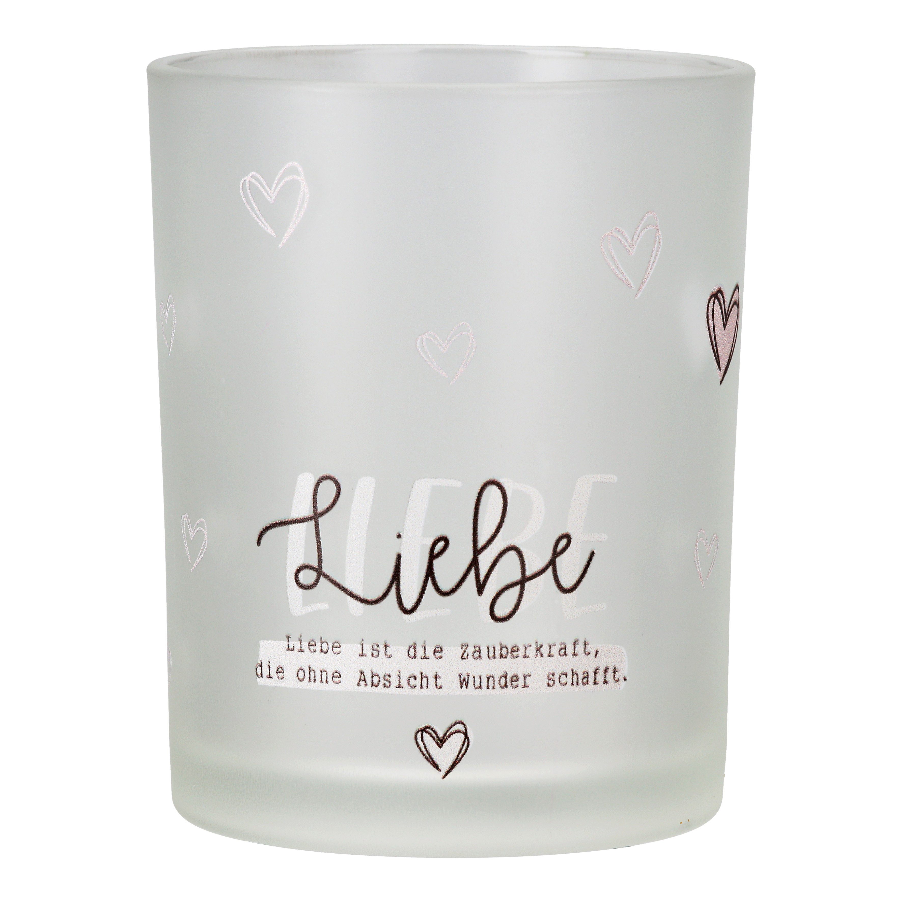 GILDE Windlicht Windlicht " Liebeswunder " aus Glas Liebe mit Spruch von Gilde - Gesch