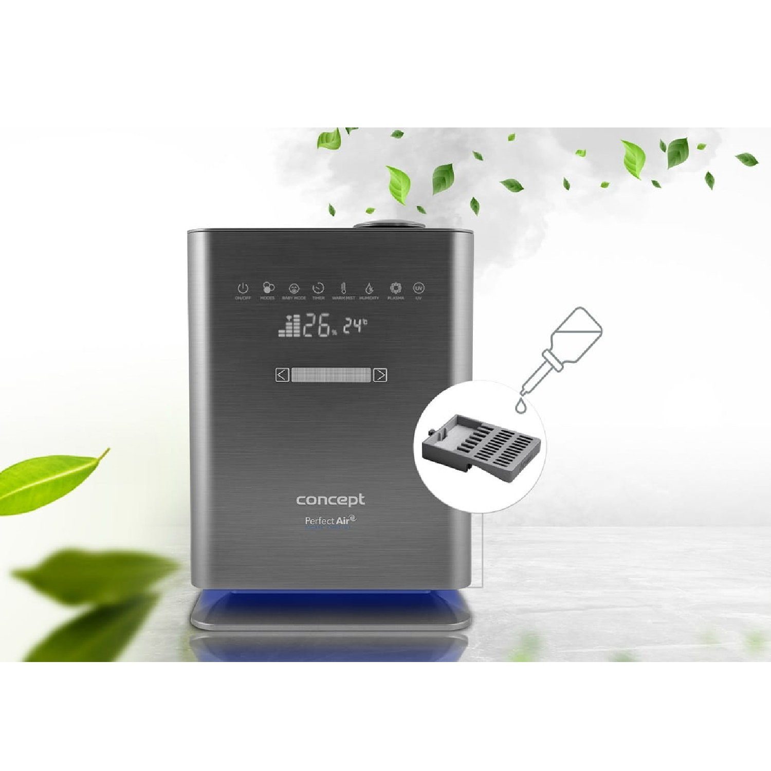 Concept Luftbefeuchter Perfect AirSmart, Timer: 1-12 h, Wassertankkapazität 4,6 l