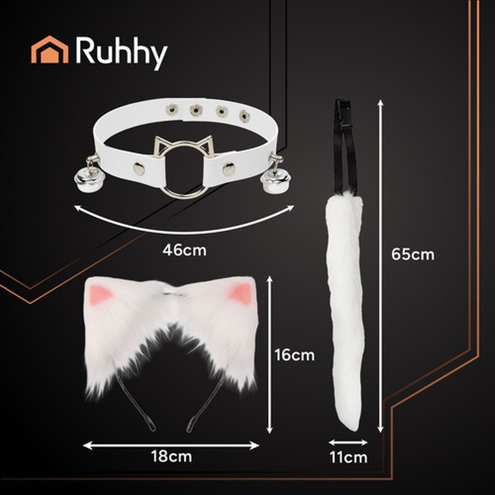 Ruhhy Kostüm Katzenkostüm 3-tlg Fuchsverkleidung, Angenehm und komfortabel günstig online kaufen