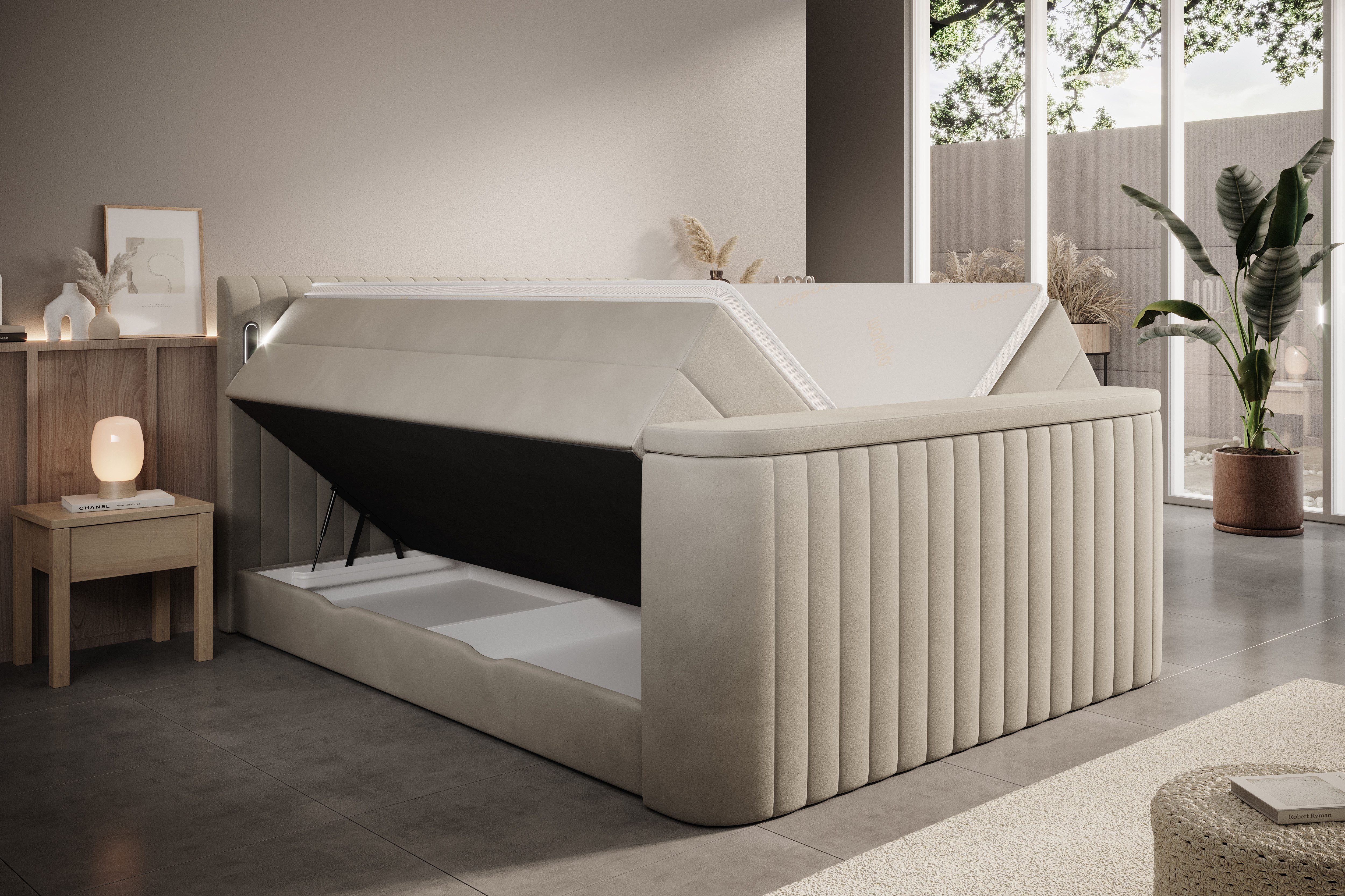 wonello Boxspringbett FLY mit TV-Lift, mit Bettkasten, TFK-Matratzen und pr günstig online kaufen