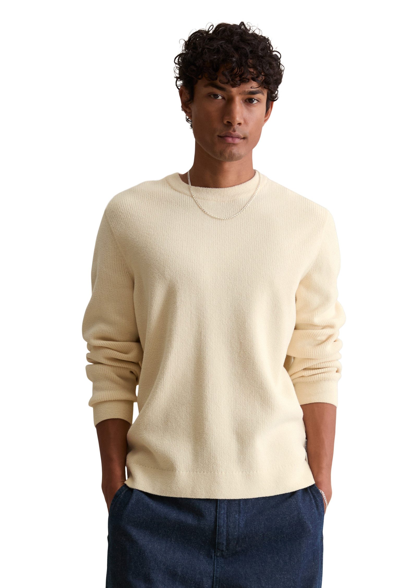 Marc O'Polo DENIM Rundhalspullover aus weichem Bio-Baumwoll-Chenille