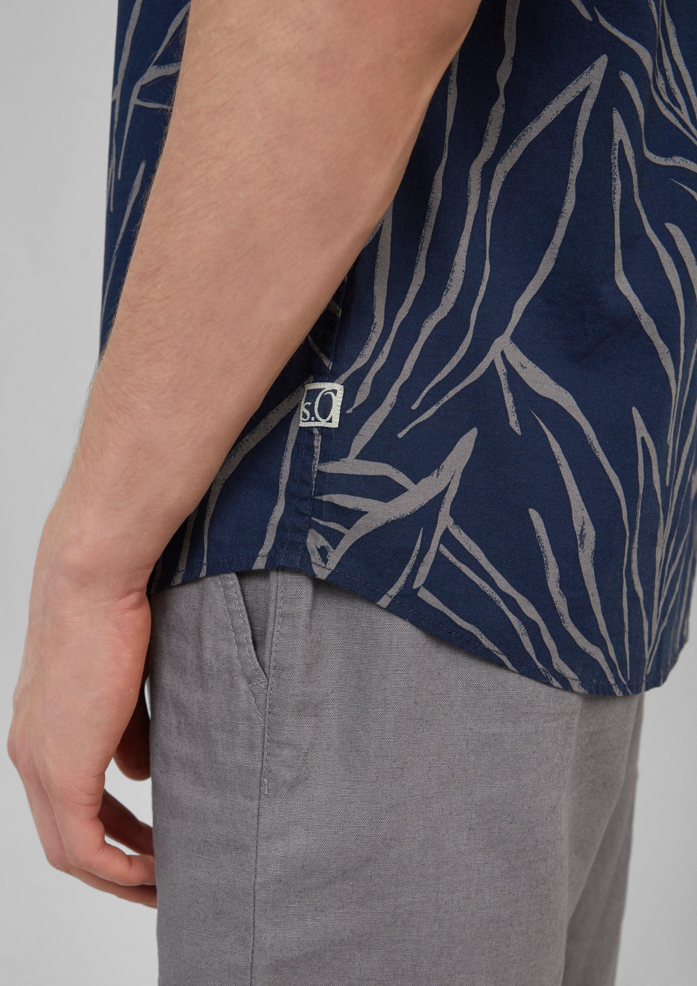 s.Oliver Kurzarmhemd Slim Fit: Gemustertes Kurzarmhemd günstig online kaufen