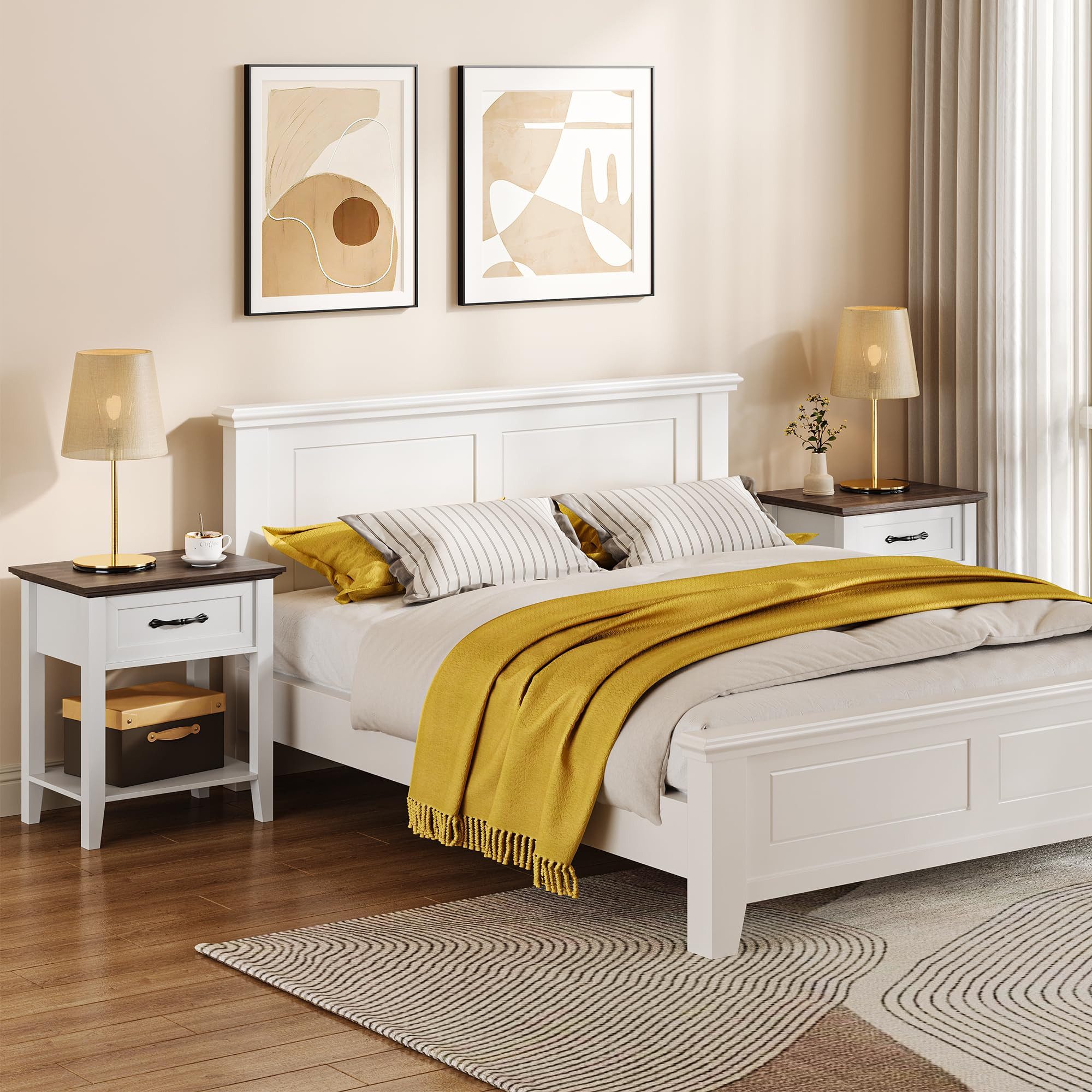 GarveeMore Nachttisch Beistelltisch mit Schublade und Ablage 50x45x60 cm günstig online kaufen