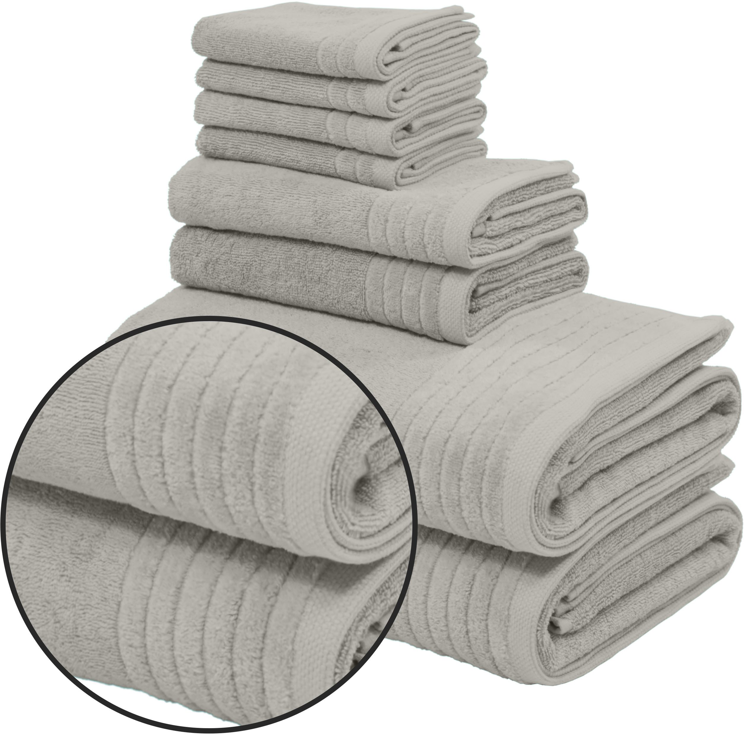 my home Handtuch Set Sanremo Premium, Premium Handtücher, 600 gr/m², dicke Qualität, Frottier (Set, 8-St), Duschtücher, Handtücher, Seiftücher, 100% Baumwolle, 5 Jahre Garantie. Reduzierter Preis € 26,99. Unverbindliche Preisempfehlung € 68,99