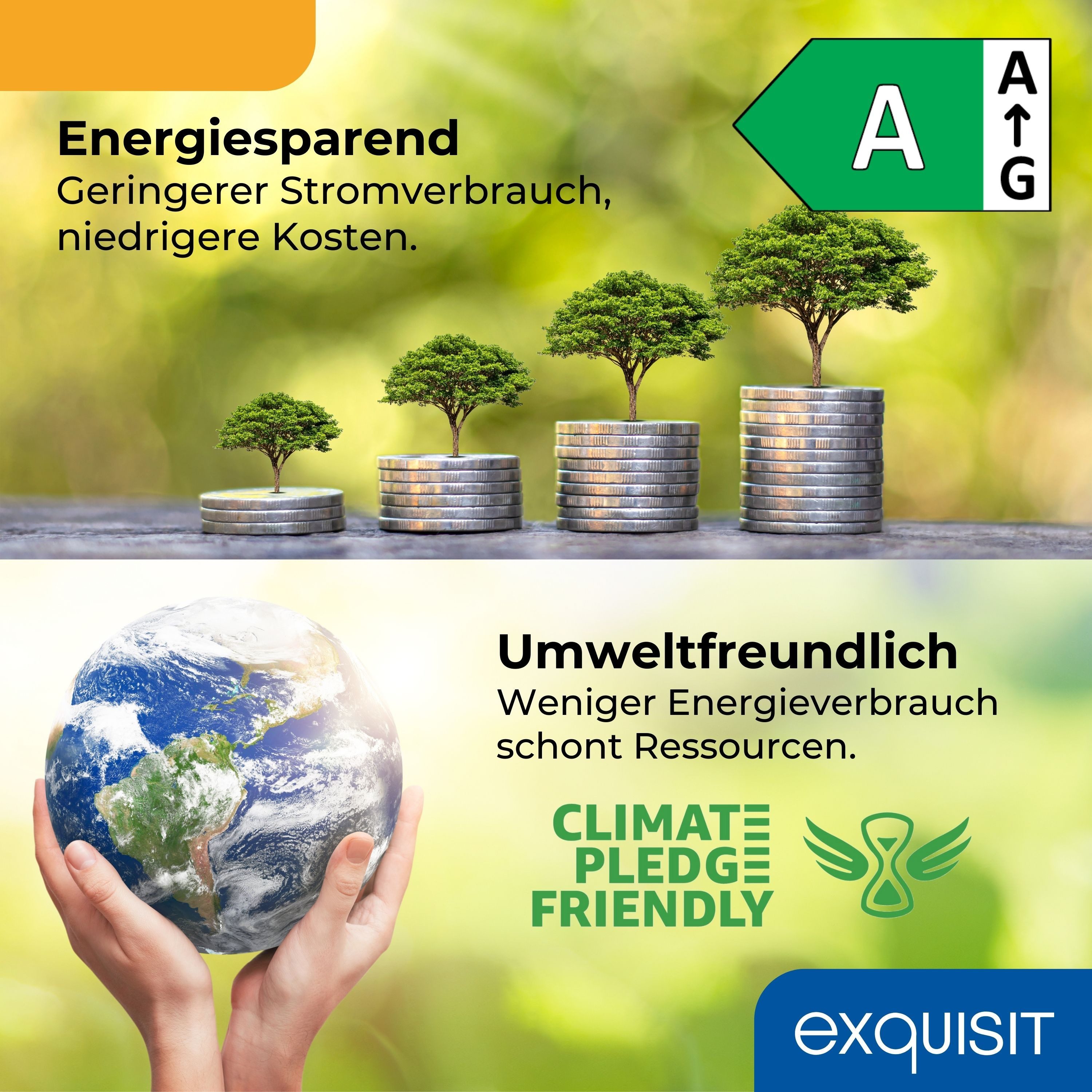 exquisit Waschmaschine WA58014-020A, 8 kg, 1400 U/min, 8kg, EEK: A, 13 Programme, 1400 U/Min, ECO, Aquastop – Bild 4 von 5