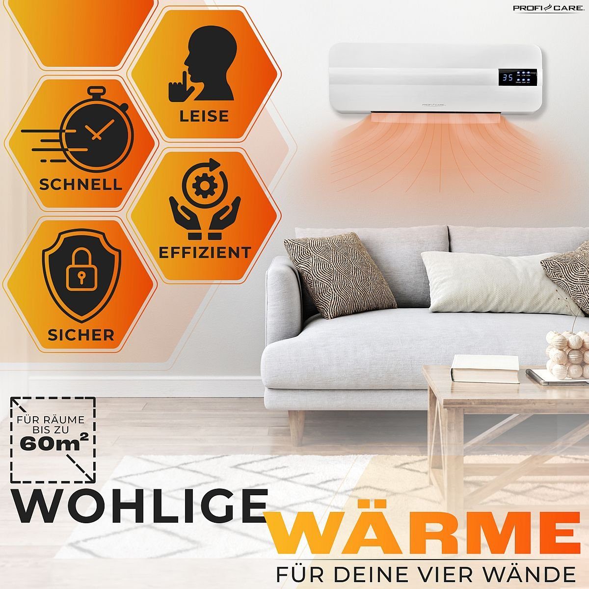 ProfiCare Heizlüfter PC-HL 3116, mit Fenster-Offen-Erkennung, für bis zu 60qm